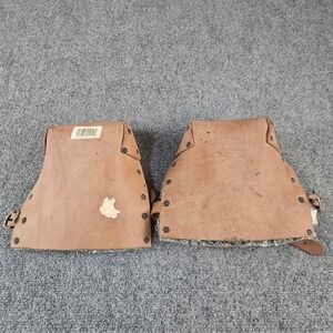 Pittsburgh R309 Leather Knee Pads Felt Lined Adjustable Straps Tan Work Gear